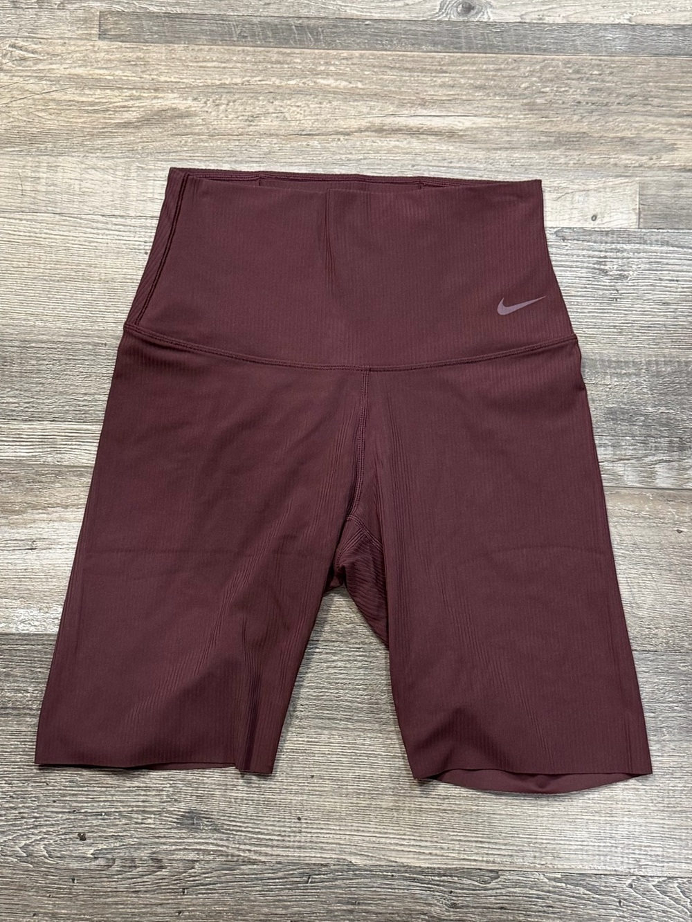 Nike Zenvy Ribbed High-Rise 8" Biker Shorts Dark Red InfinaSoft HF1414-652 - Picture 1 of 4